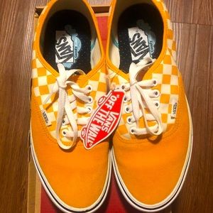 Vans Mens Size 9 Checkered Gold / White